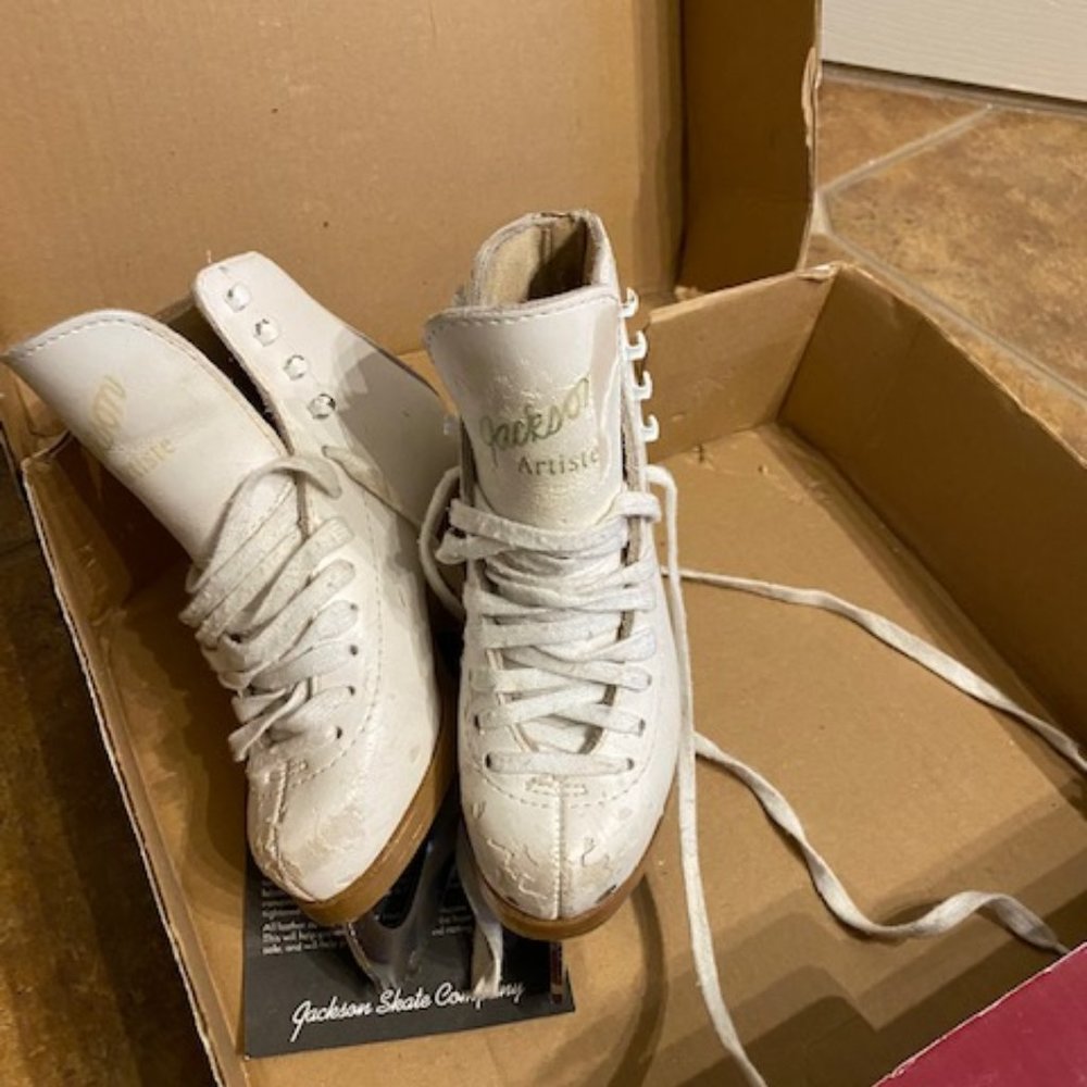 Jackson Artiste White Ice Skates Girl's Size 11.5